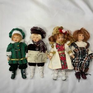 Vintage Barbara Lee Porcelain Dolls Sweet Petite Collection Christmas Ornaments